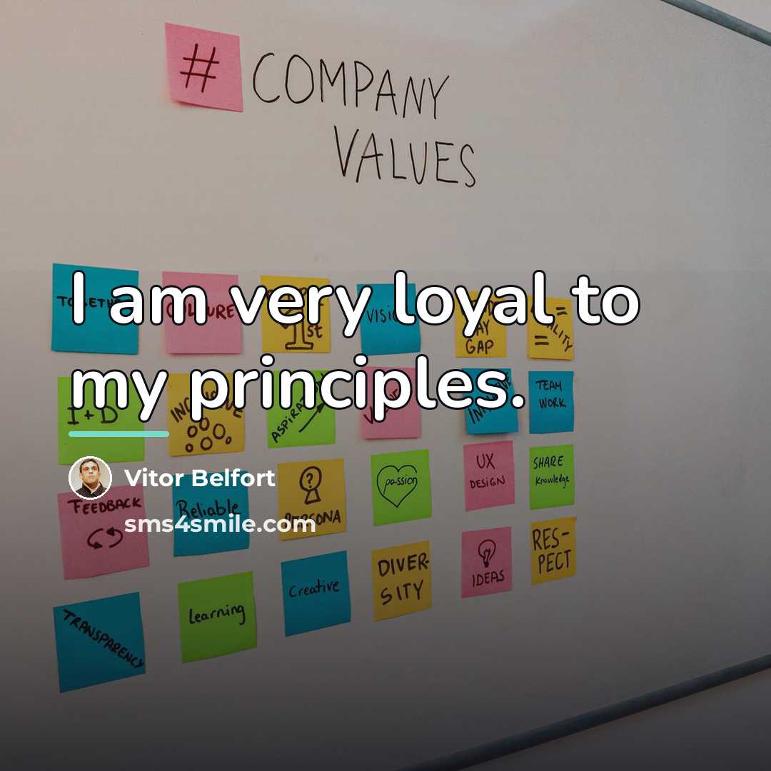 “I am very loyal to my principles.…” quote by Vitor Belfort