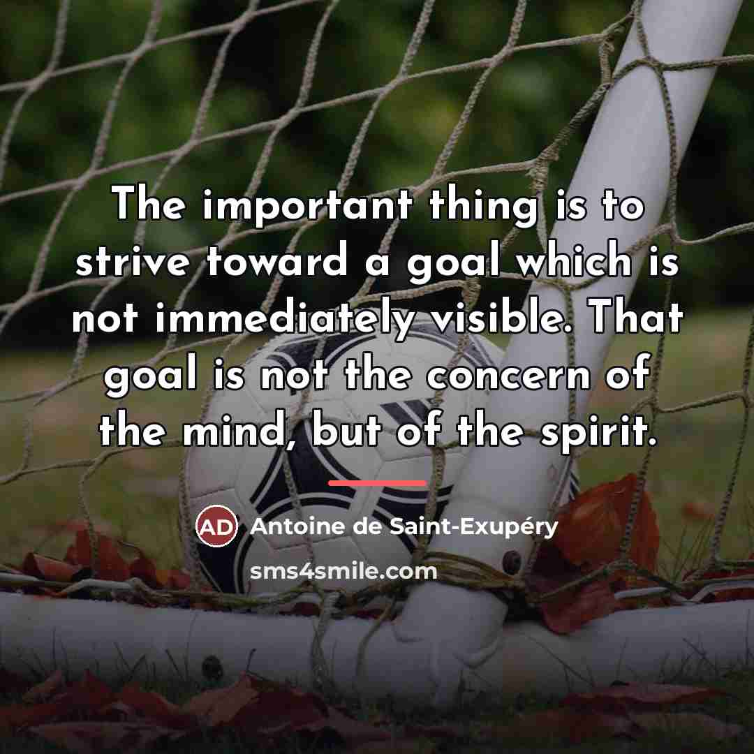 “The important thing is to strive toward a goal which…” quote by Antoine de Saint-Exupery
