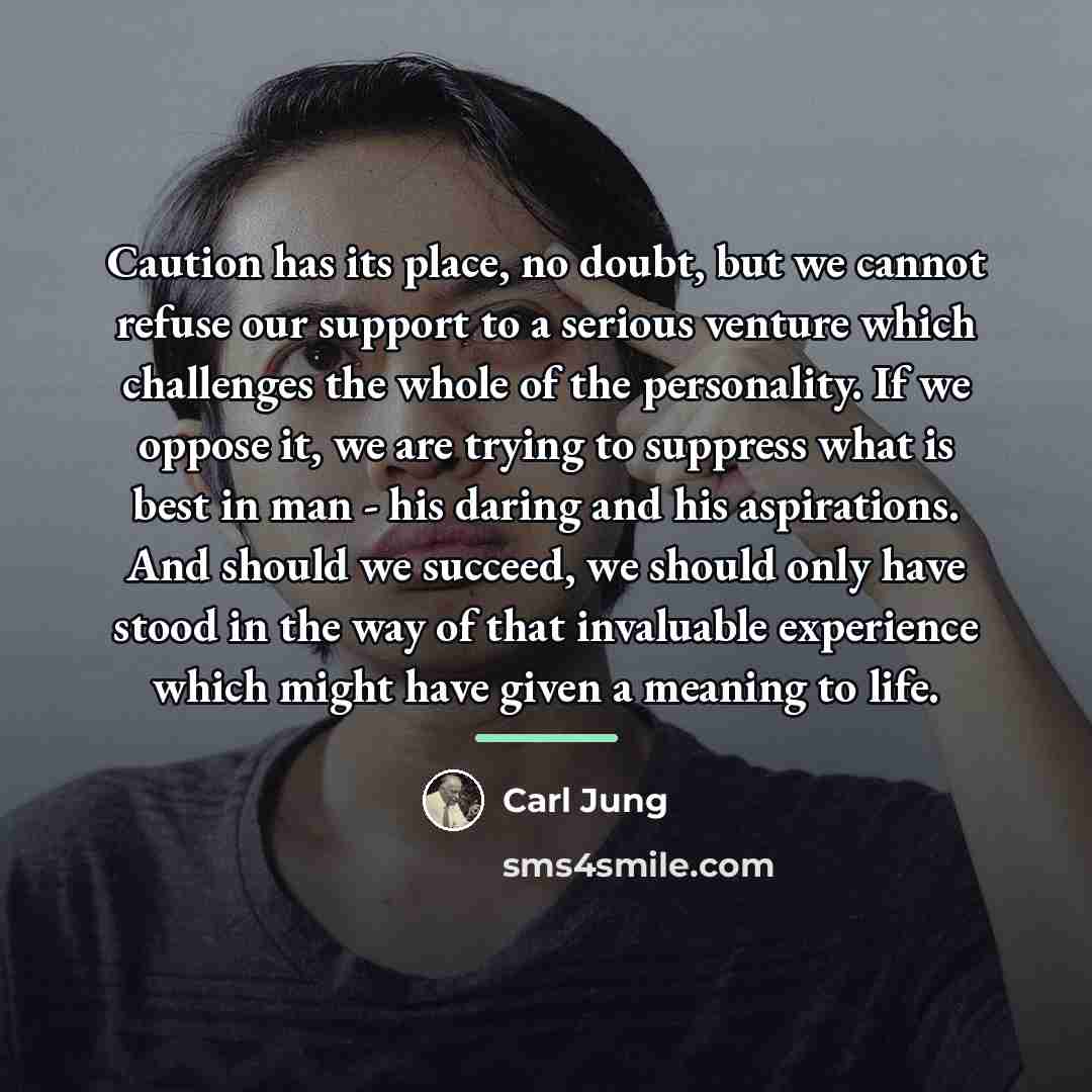 “Caution has its place, no doubt, but we cannot refuse…” quote by Carl Jung