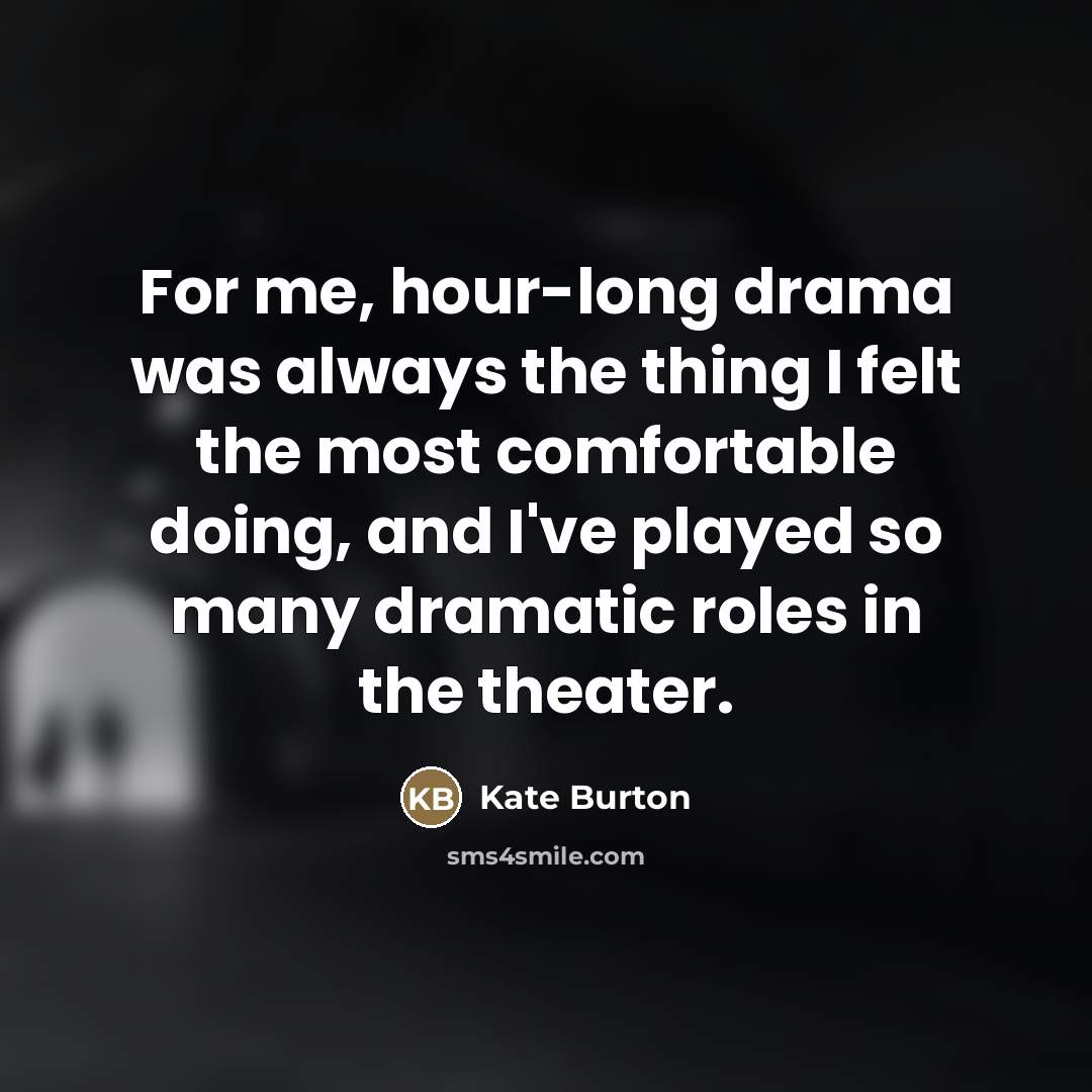 “For me, hour-long drama was always the thing I felt…” quote by Kate Burton