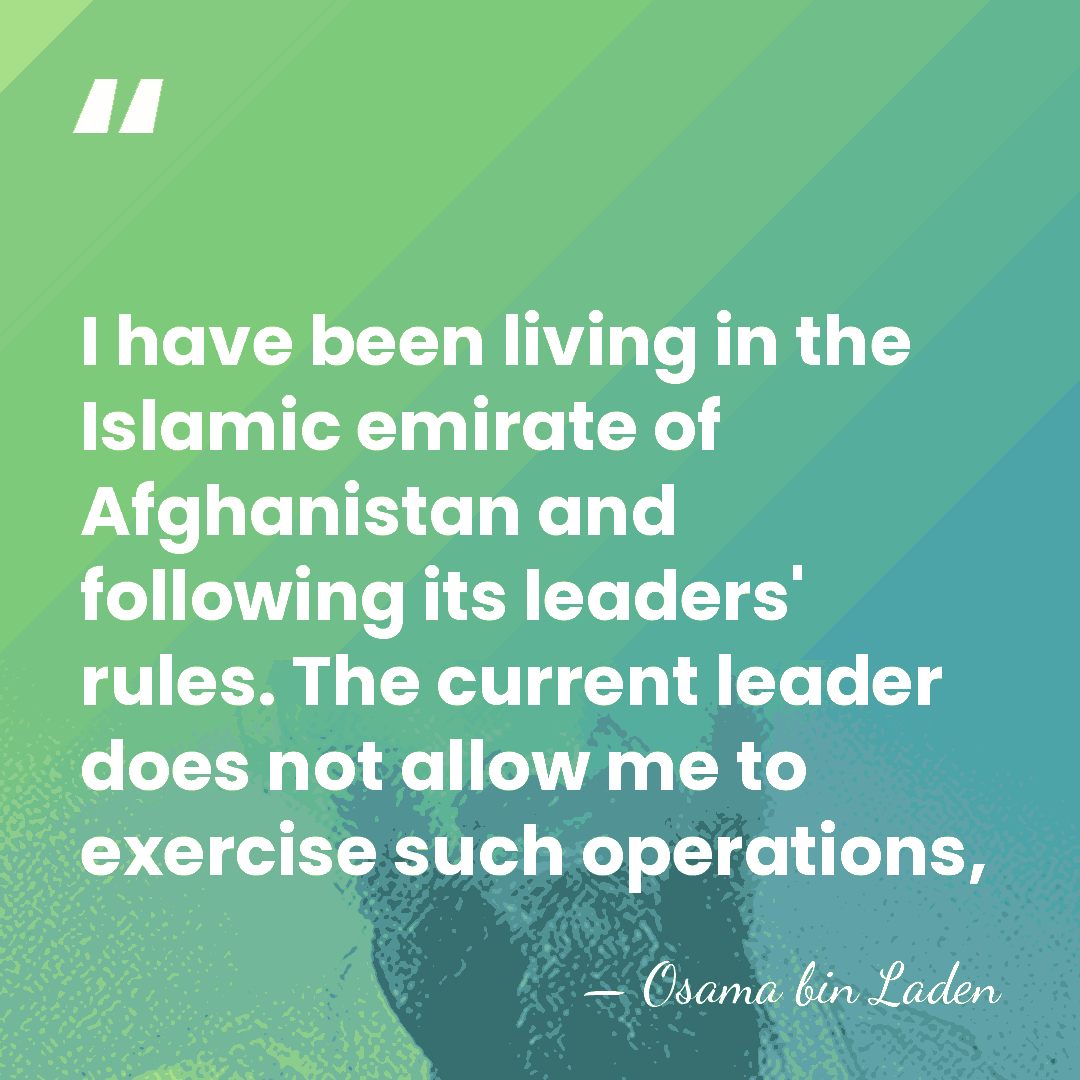 I have been living in the Islamic emirate of Afghanistan and following&hellip; - Osama bin Laden
