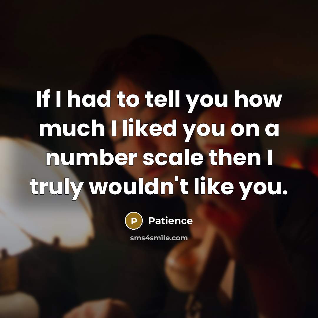 “If I had to tell you how much I liked…” quote by Patience