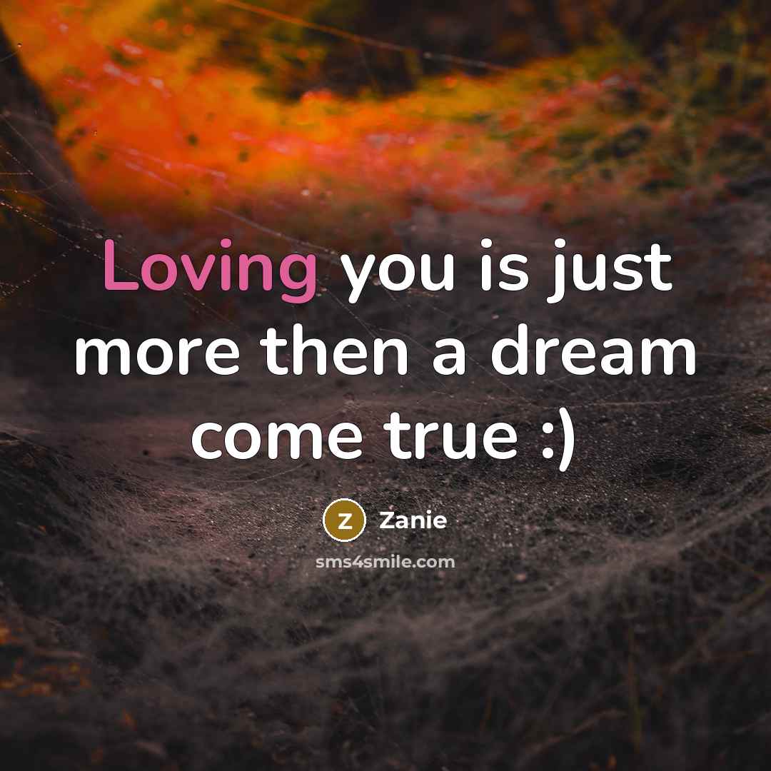 “Loving you is just more then a dream come true…” quote by Zanie