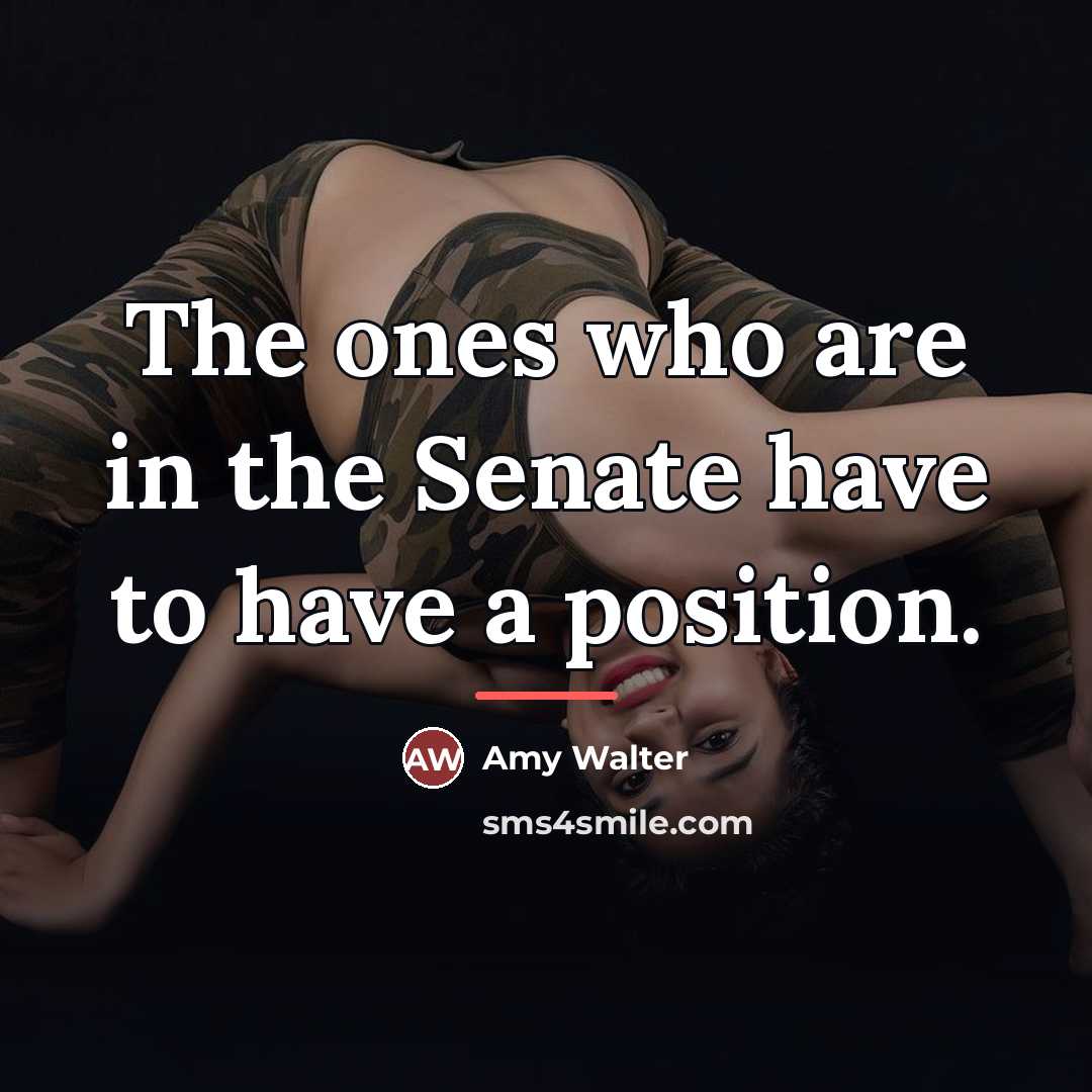 “The ones who are in the Senate have to have…” quote by Amy Walter