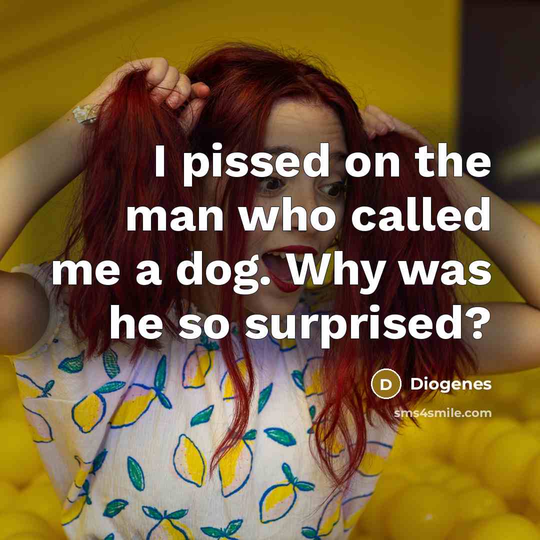 “I pissed on the man who called me a dog.…” quote by Diogenes