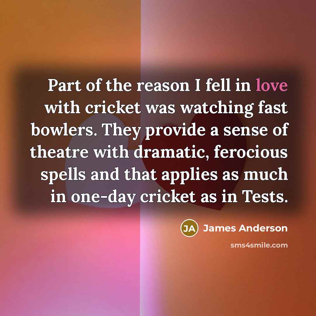“Part of the reason I fell in love with cricket…” quote by James Anderson