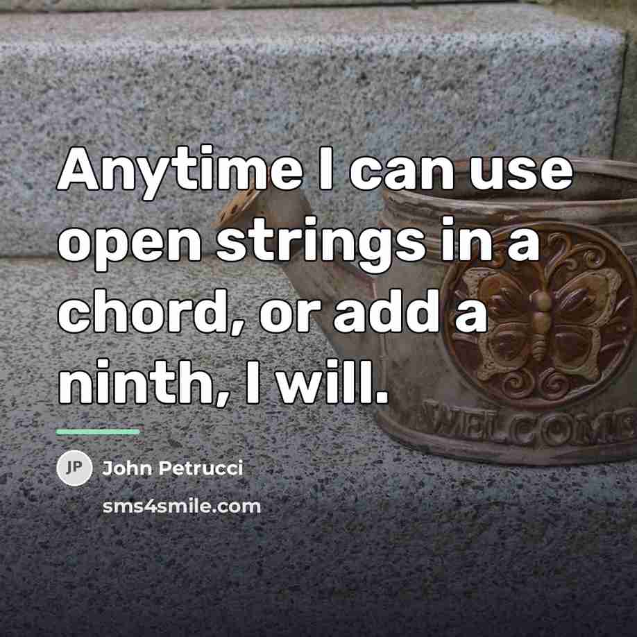 “Anytime I can use open strings in a chord, or…” quote by John Petrucci