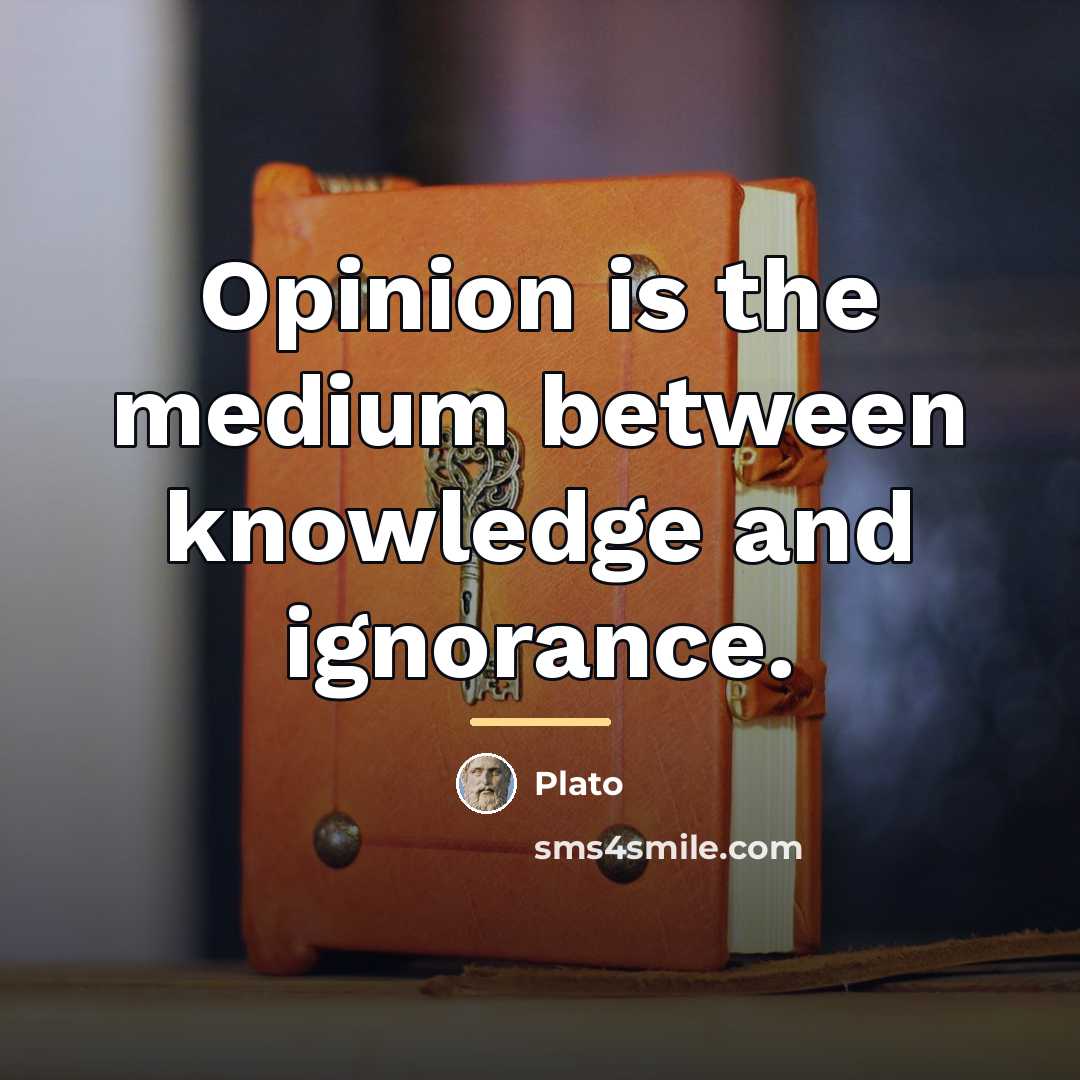 “Opinion is the medium between knowledge and ignorance.…” quote by Plato