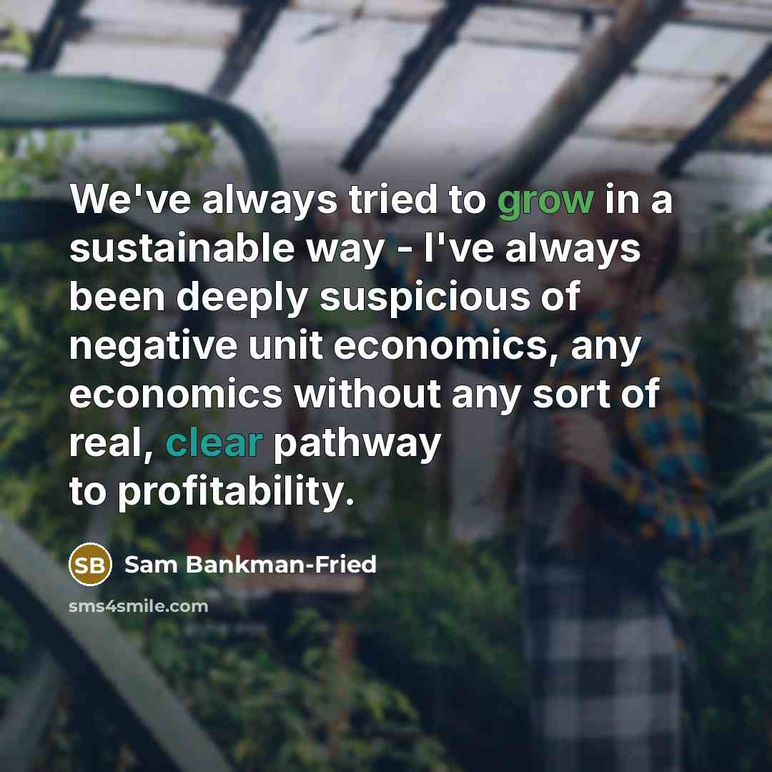 “We've always tried to grow in a sustainable way -…” quote by Sam Bankman-Fried