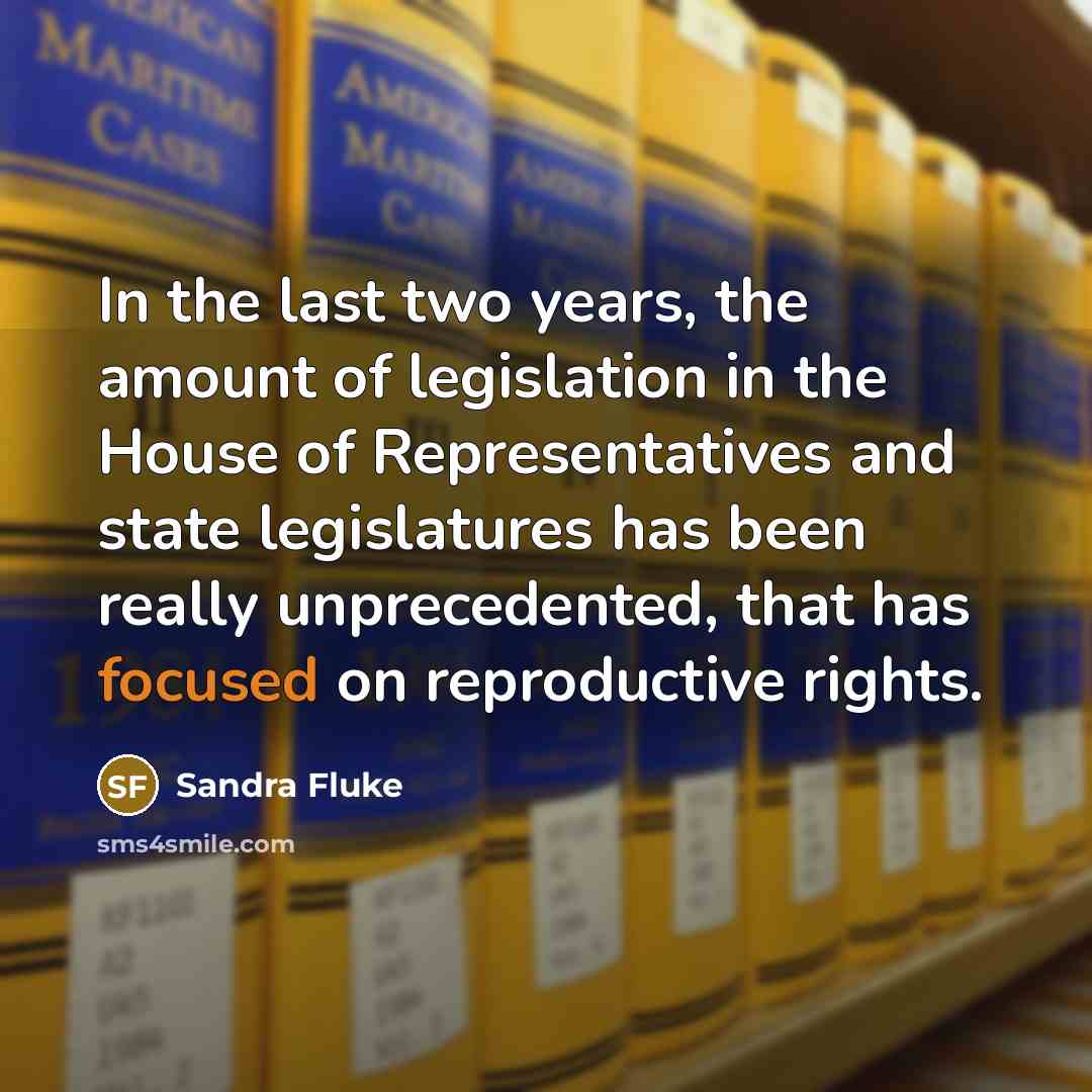“In the last two years, the amount of legislation in…” quote by Sandra Fluke