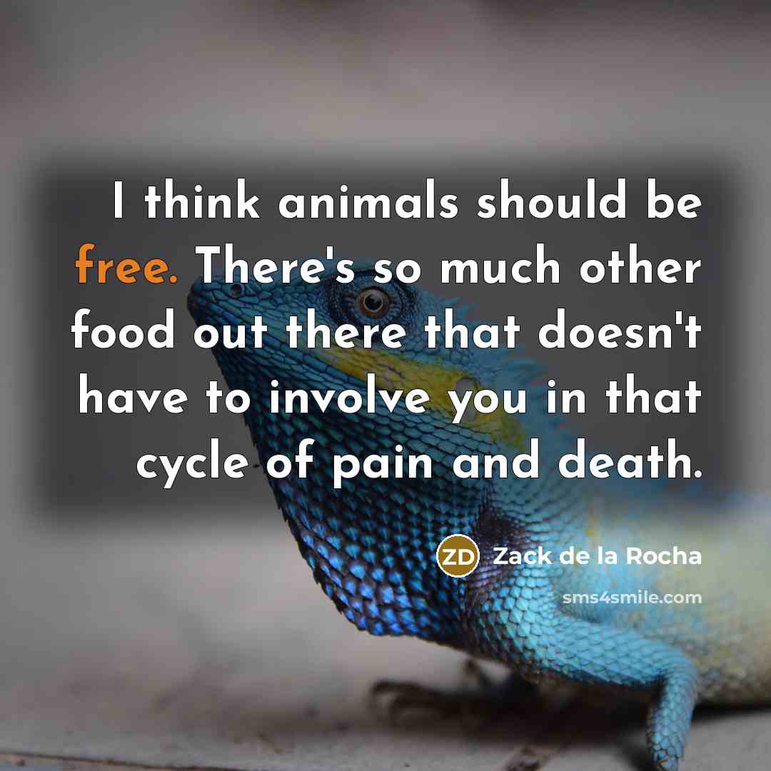 “I think animals should be free. There's so much other…” quote by Zack de la Rocha