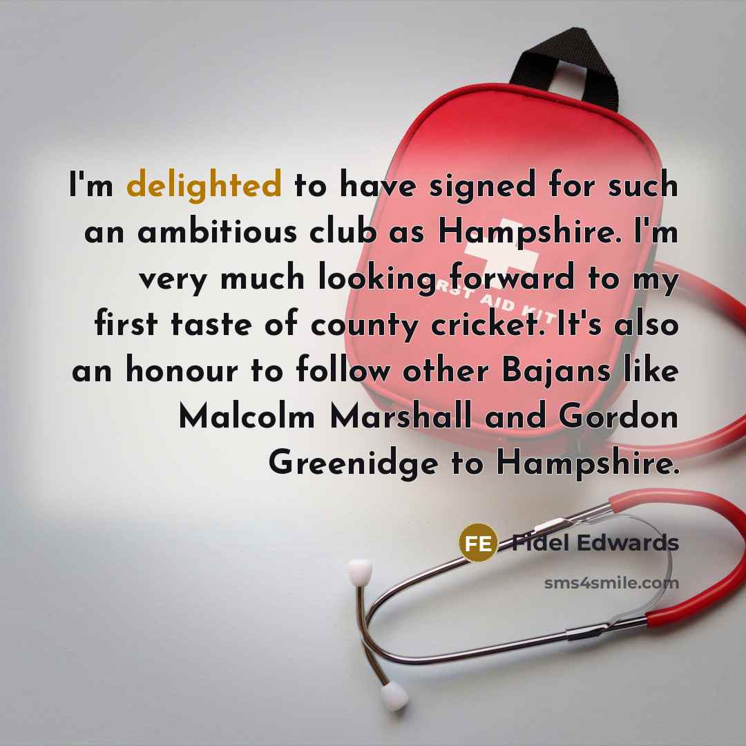 “I'm delighted to have signed for such an ambitious club…” quote by Fidel Edwards