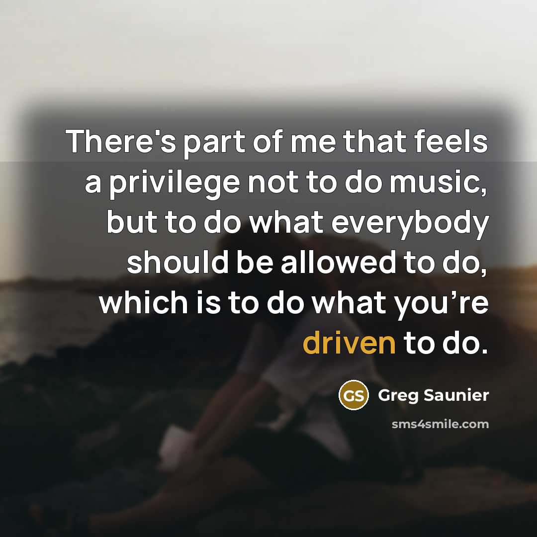 “There's part of me that feels a privilege not to…” quote by Greg Saunier