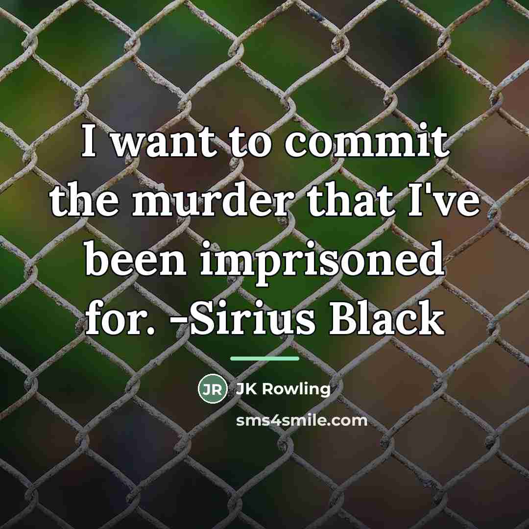 “I want to commit the murder that I've been imprisoned…” quote by JK Rowling
