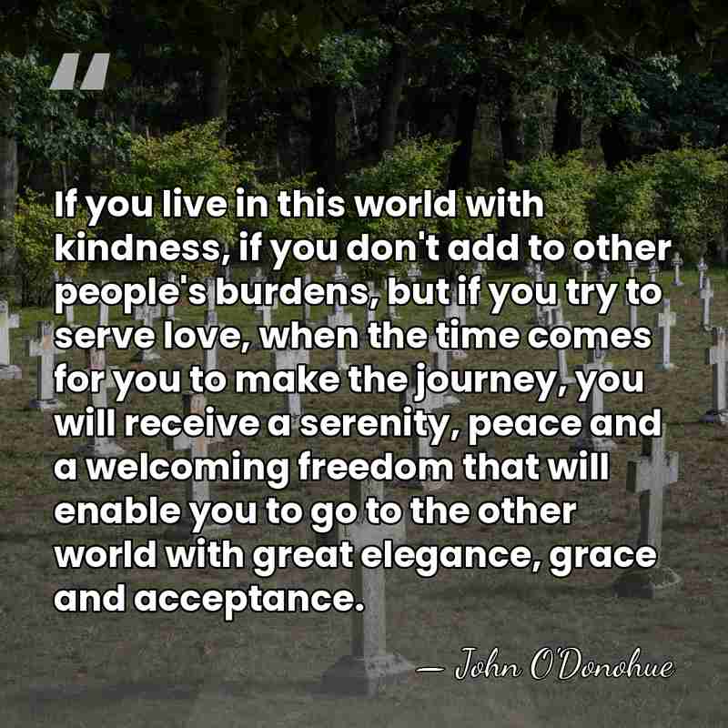 If you live in this world with kindness, if you don't add&hellip; - John O'Donohue