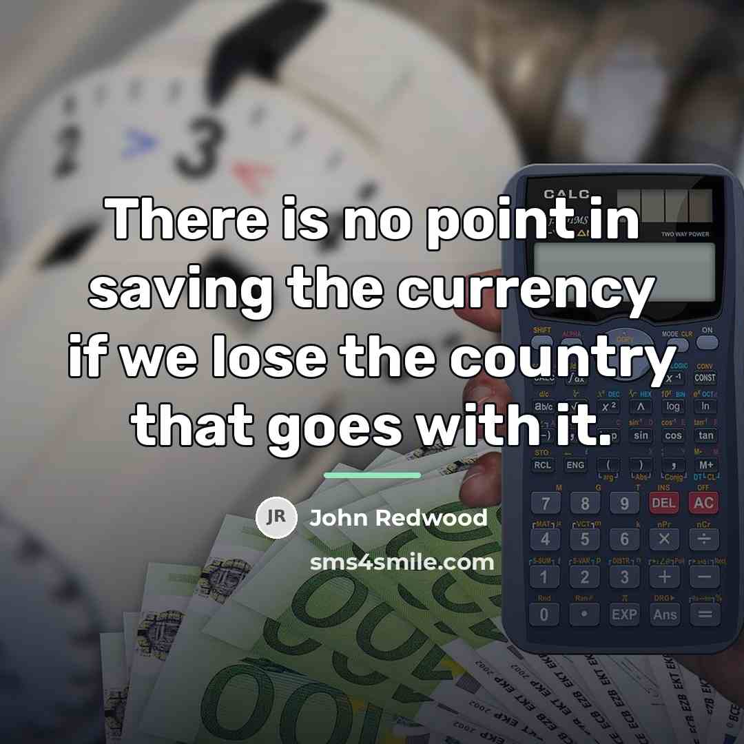 “There is no point in saving the currency if we…” quote by John Redwood