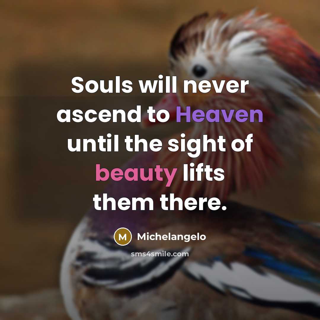 “Souls will never ascend to Heaven until the sight of…” quote by Michelangelo