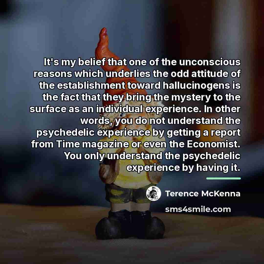 “It's my belief that one of the unconscious reasons which…” quote by Terence McKenna