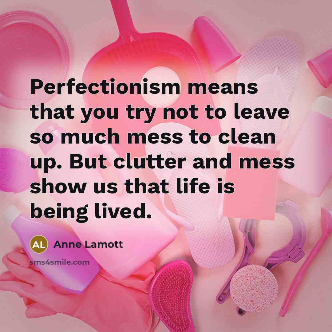 “Perfectionism means that you try not to leave so much…” quote by Anne Lamott