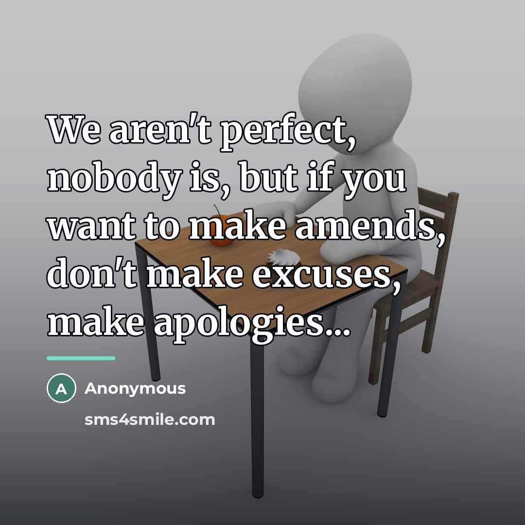 “We aren't perfect, nobody is, but if you want to…” quote by Anonymous
