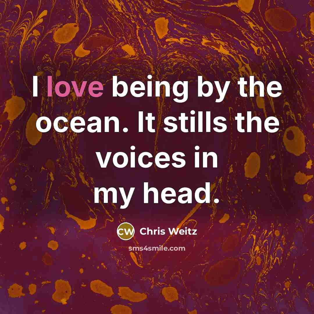 “I love being by the ocean. It stills the voices…” quote by Chris Weitz