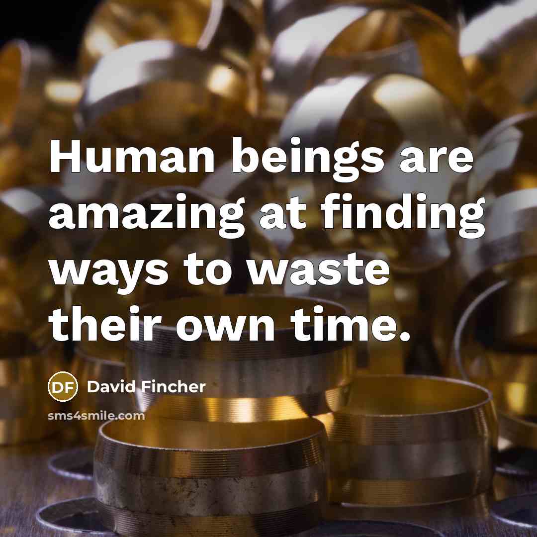 “Human beings are amazing at finding ways to waste their…” quote by David Fincher