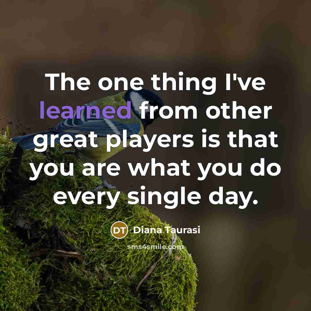 “The one thing I've learned from other great players is…” quote by Diana Taurasi
