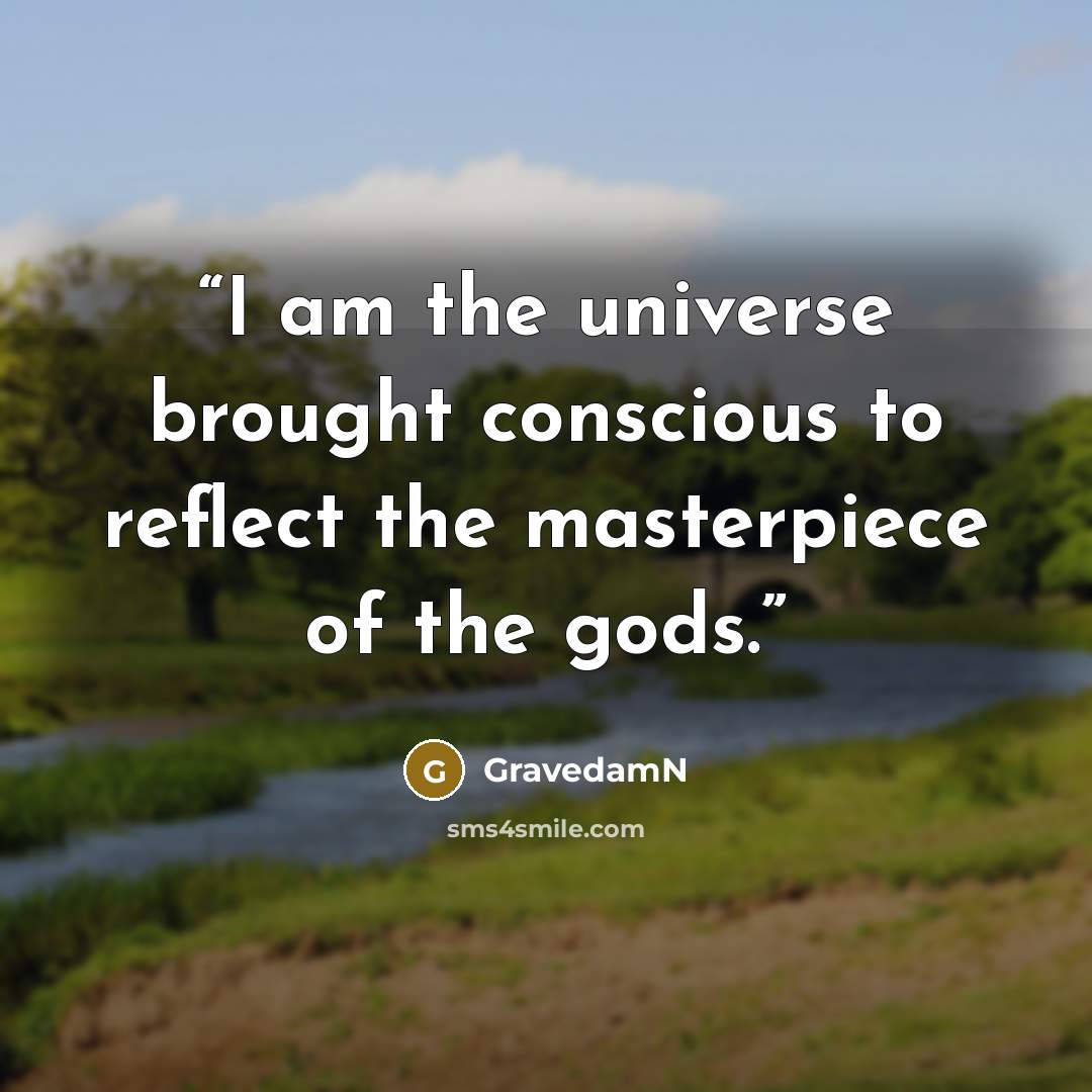 “I am the universe brought conscious to reflect the masterpiece of the gods.” quote by GravedamN