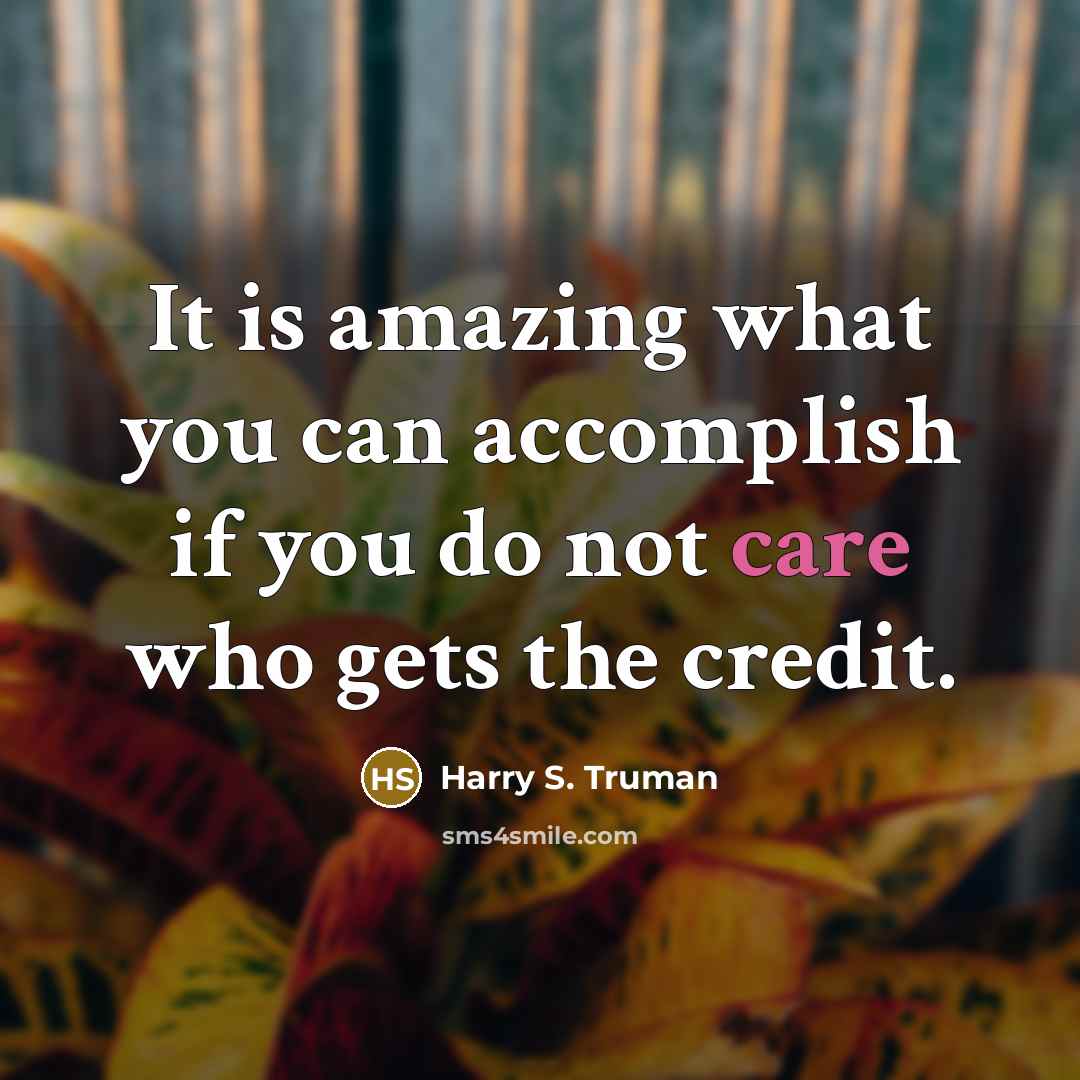“It is amazing what you can accomplish if you do…” quote by Harry S. Truman