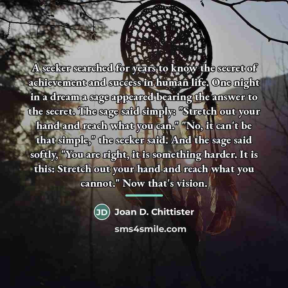 “A seeker searched for years to know the secret of…” quote by Joan D. Chittister