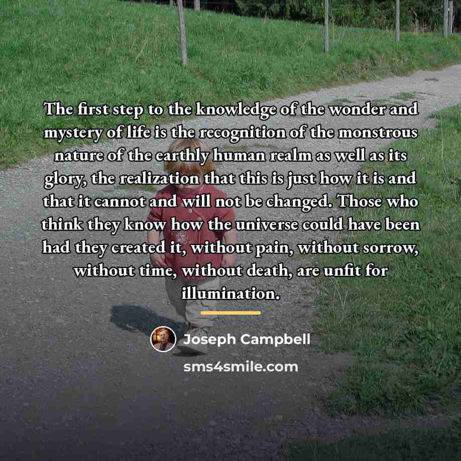 “The first step to the knowledge of the wonder and…” quote by Joseph Campbell