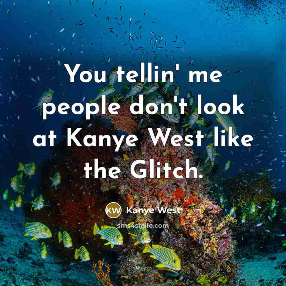 “You tellin' me people don't look at Kanye West like the Glitch.” quote by Kanye West