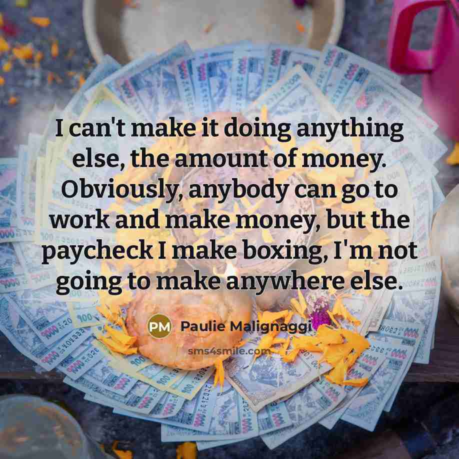“I can't make it doing anything else, the amount of…” quote by Paulie Malignaggi