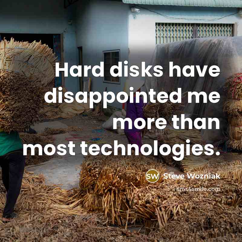 “Hard disks have disappointed me more than most technologies.…” quote by Steve Wozniak