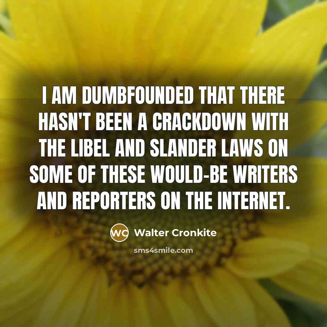 “I am dumbfounded that there hasn't been a crackdown with…” quote by Walter Cronkite