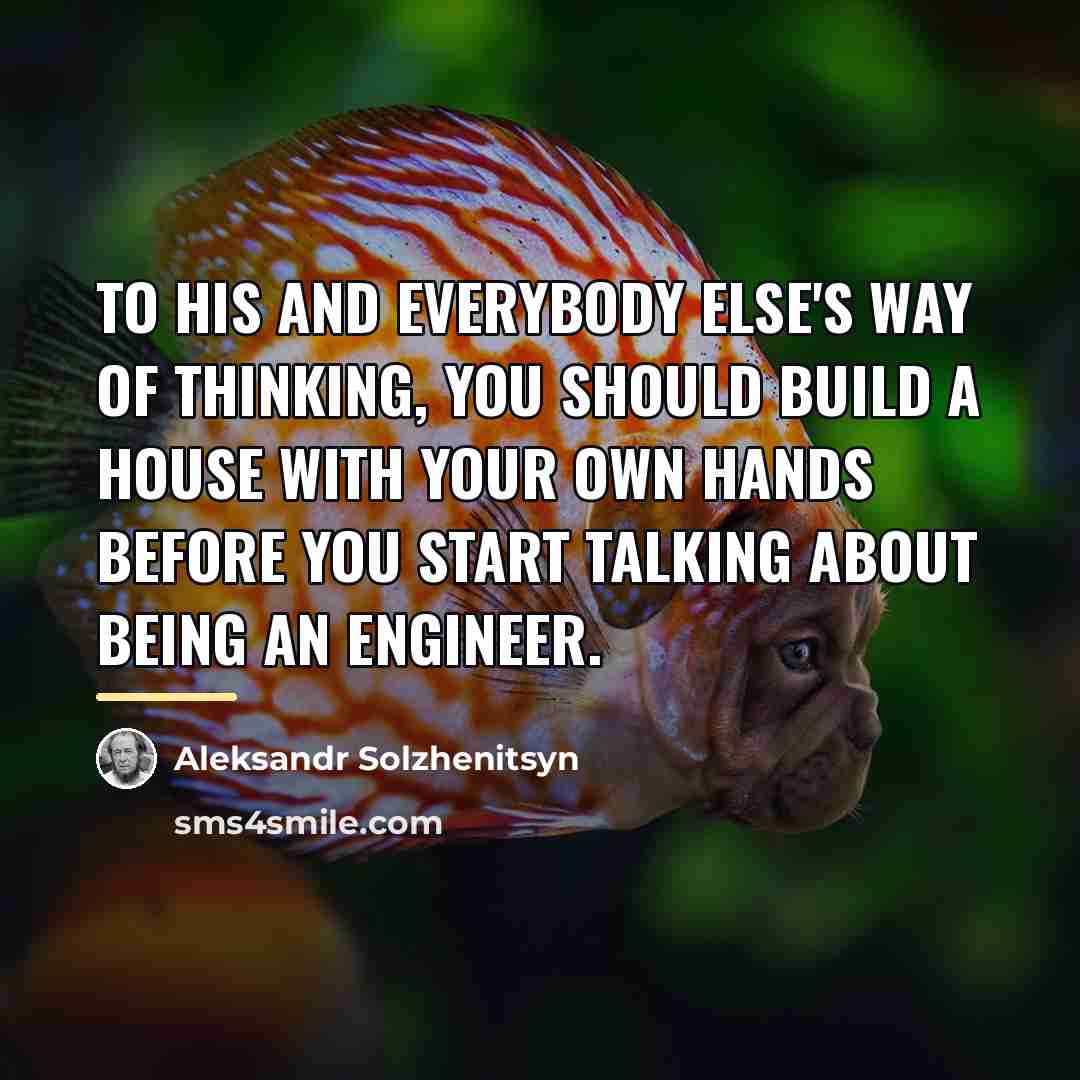 “To his and everybody else's way of thinking, you should…” quote by Aleksandr Solzhenitsyn