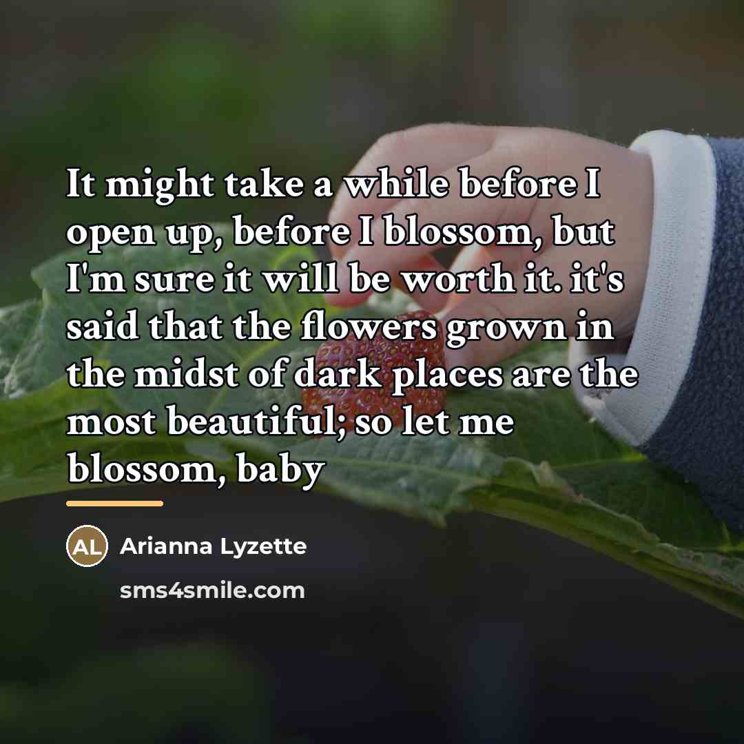 “It might take a while before I open up, before…” quote by Arianna Lyzette