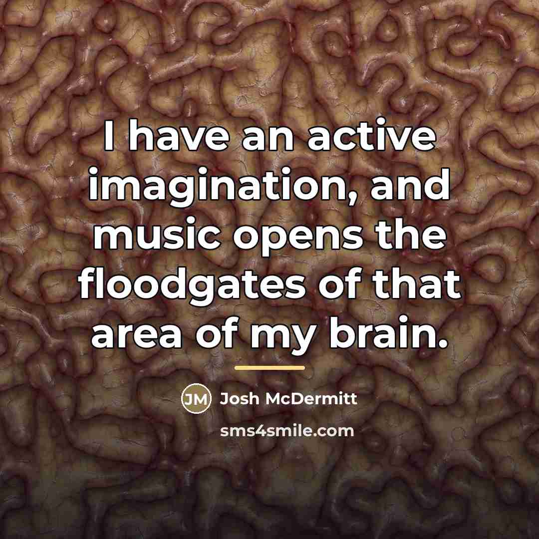 “I have an active imagination, and music opens the floodgates…” quote by Josh McDermitt