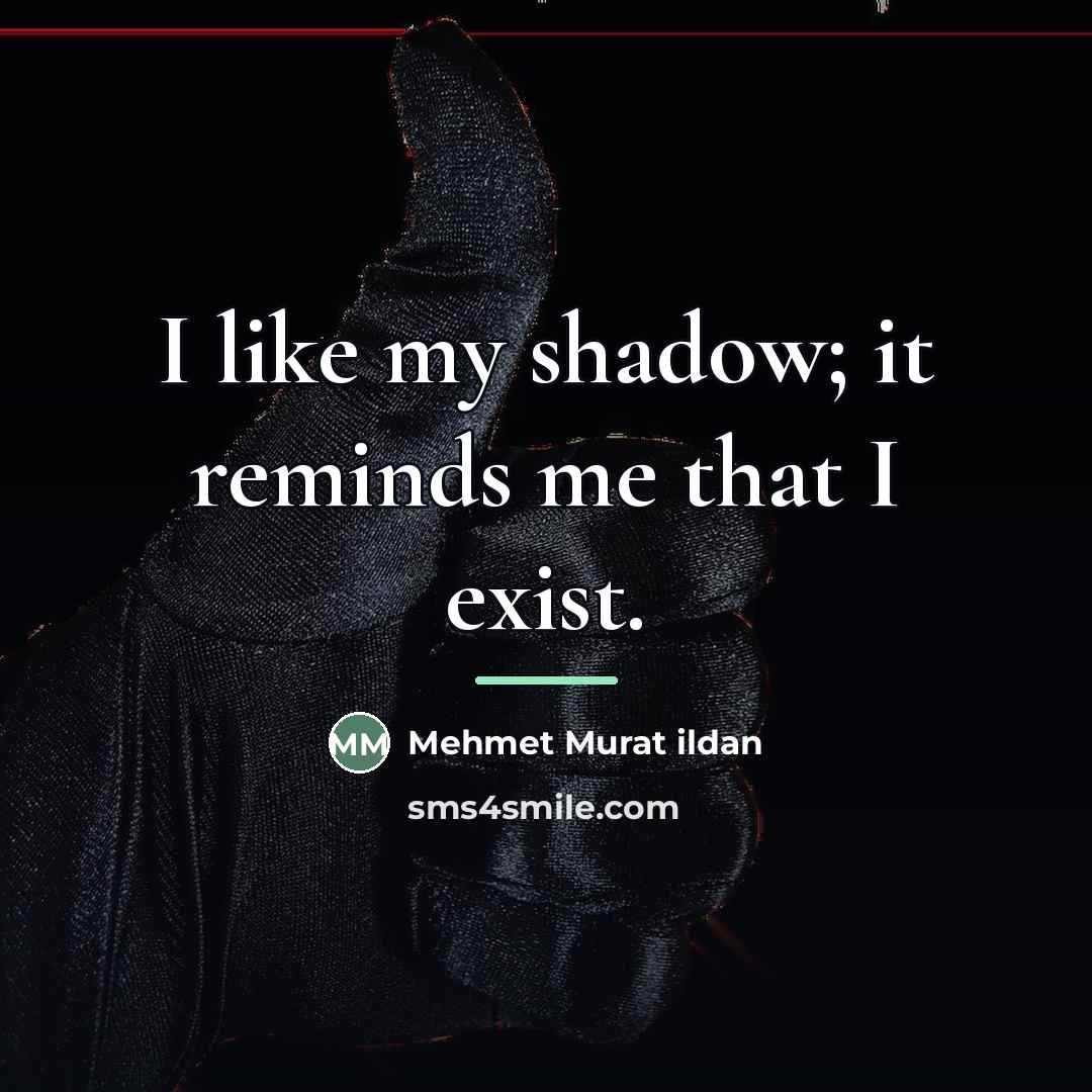 “I like my shadow; it reminds me that I exist.…” quote by Mehmet Murat Ildan