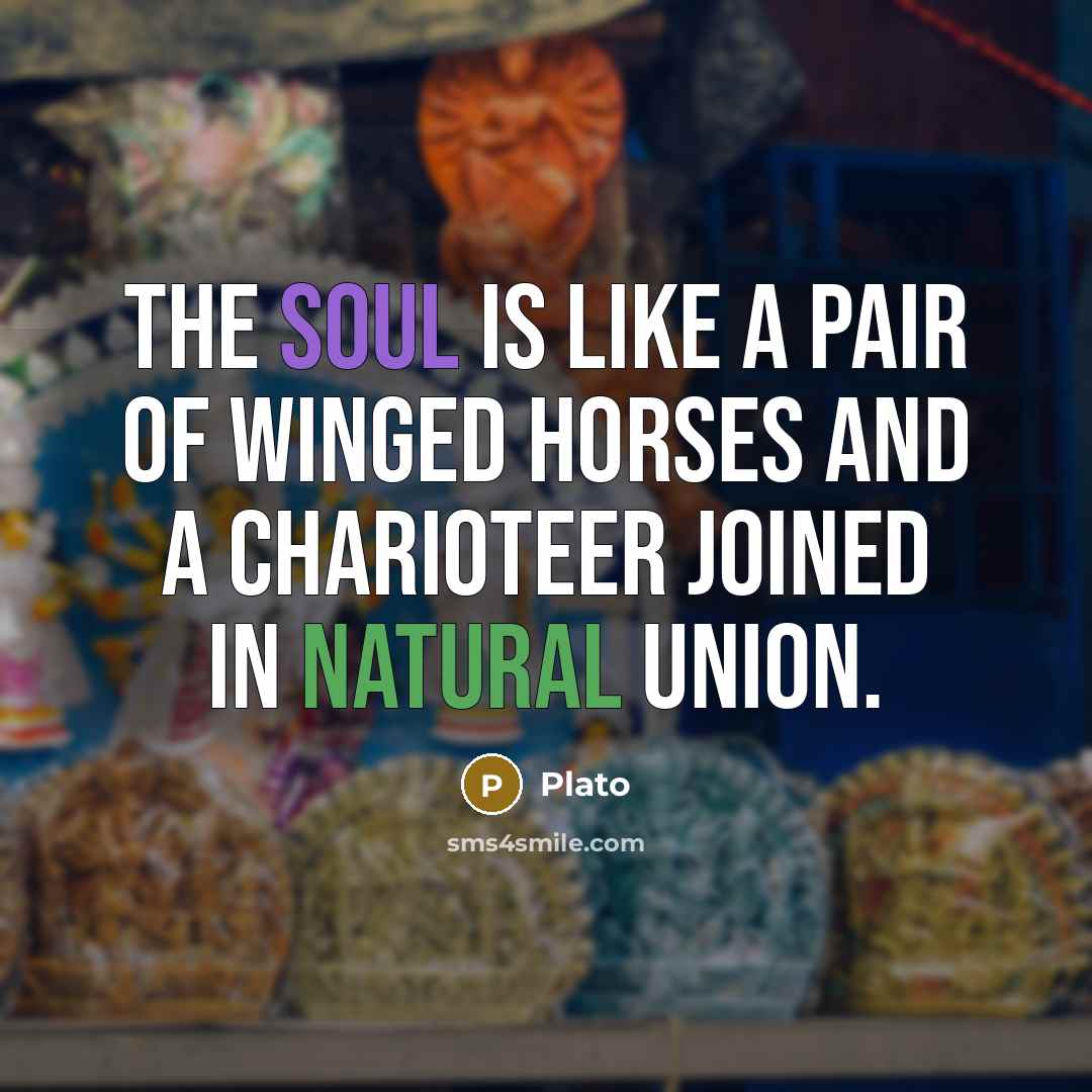 “The soul is like a pair of winged horses and…” quote by Plato