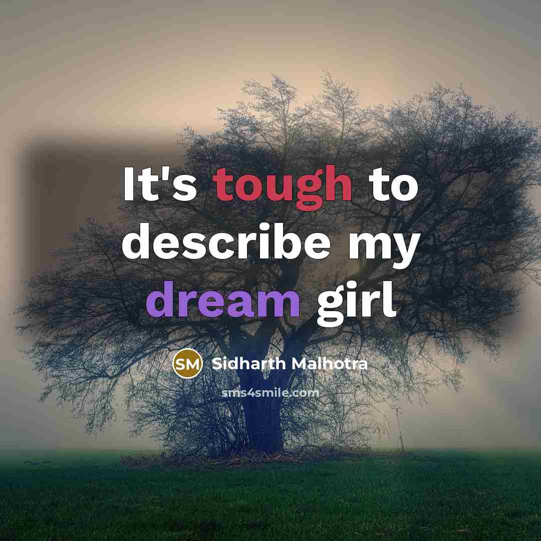 “It's tough to describe my dream girl…” quote by Sidharth Malhotra