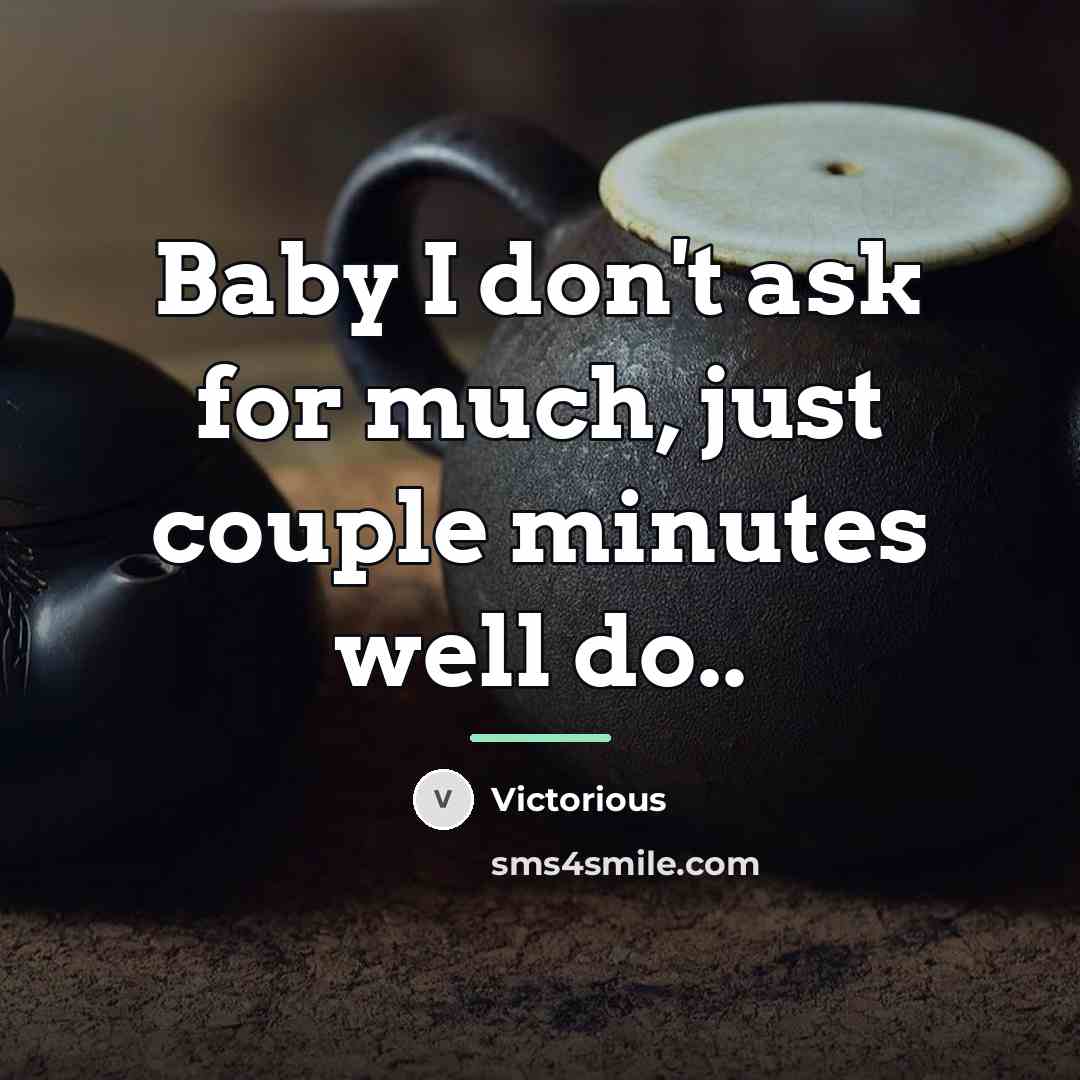 “Baby I don't ask for much, just couple minutes well…” quote by Victorious