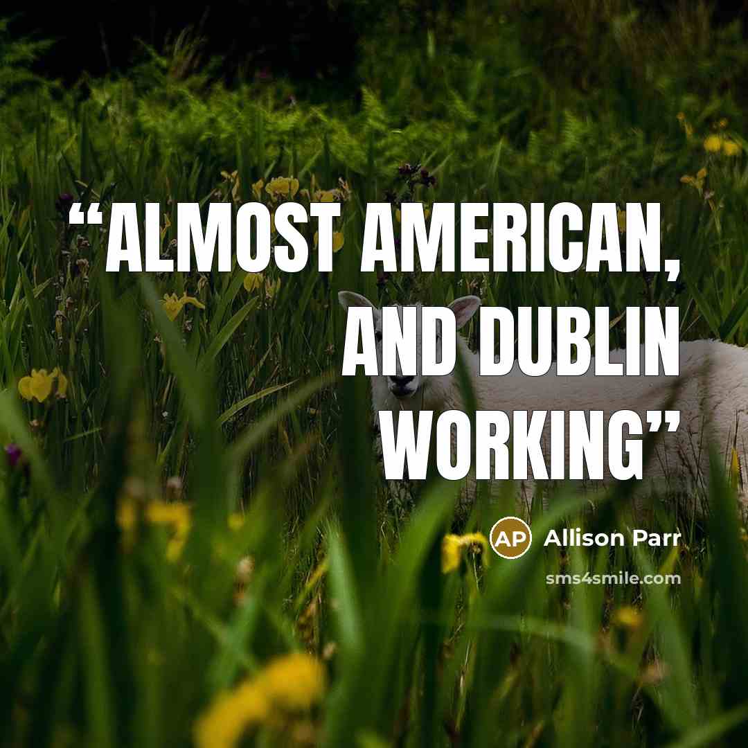 “almost American, and Dublin working” quote by Allison Parr