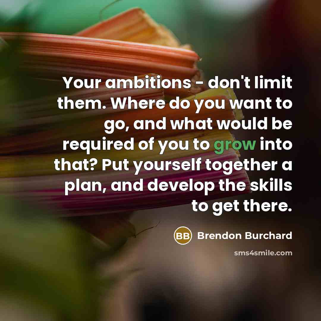 “Your ambitions - don't limit them. Where do you want…” quote by Brendon Burchard