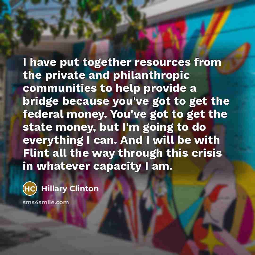 “I have put together resources from the private and philanthropic…” quote by Hillary Clinton