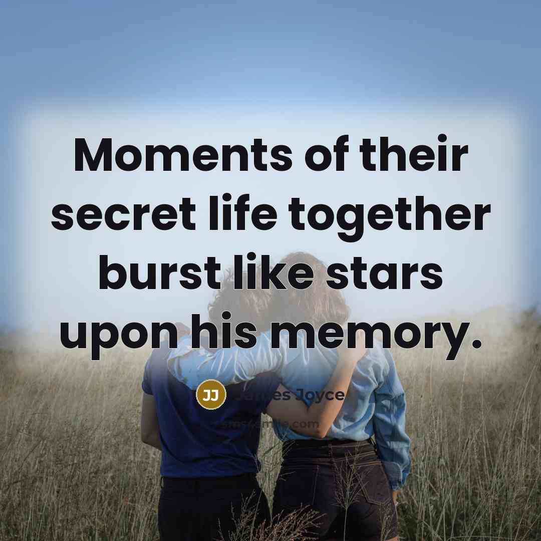 “Moments of their secret life together burst like stars upon…” quote by James Joyce