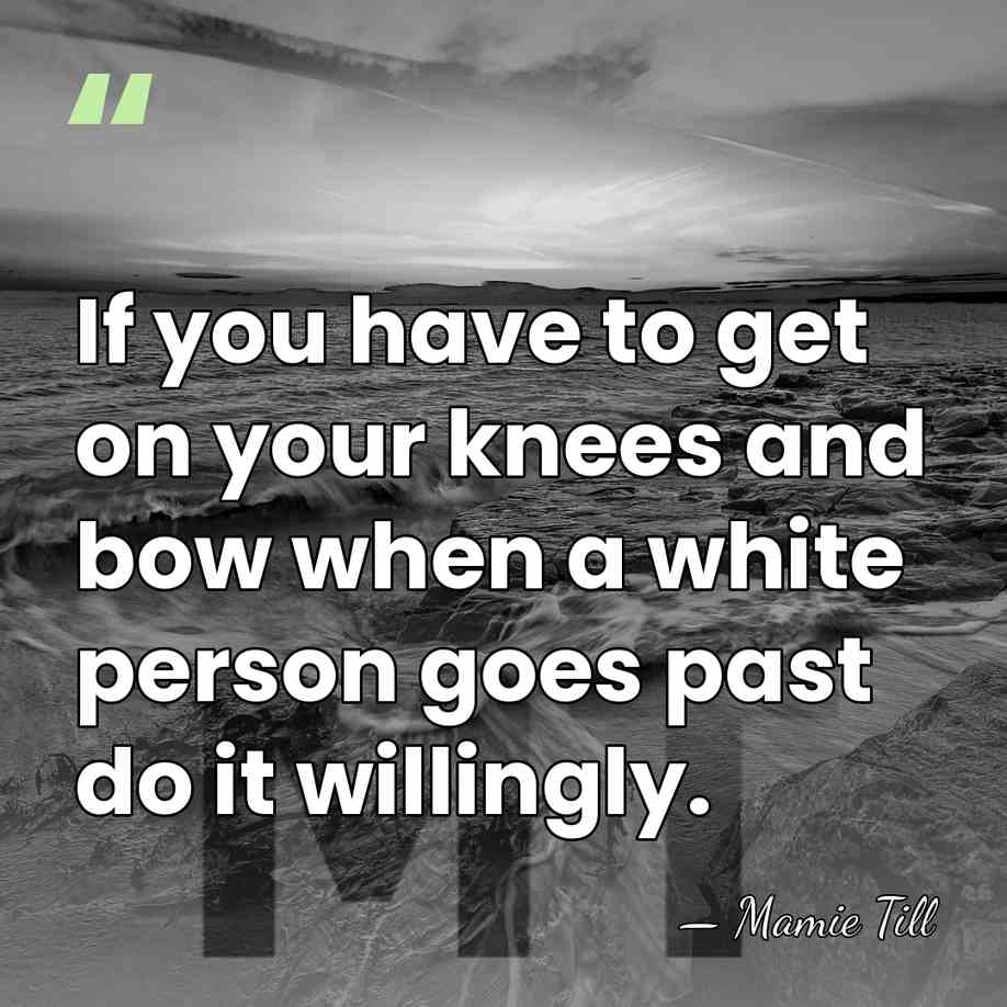 If you have to get on your knees and bow when a&hellip; - Mamie Till