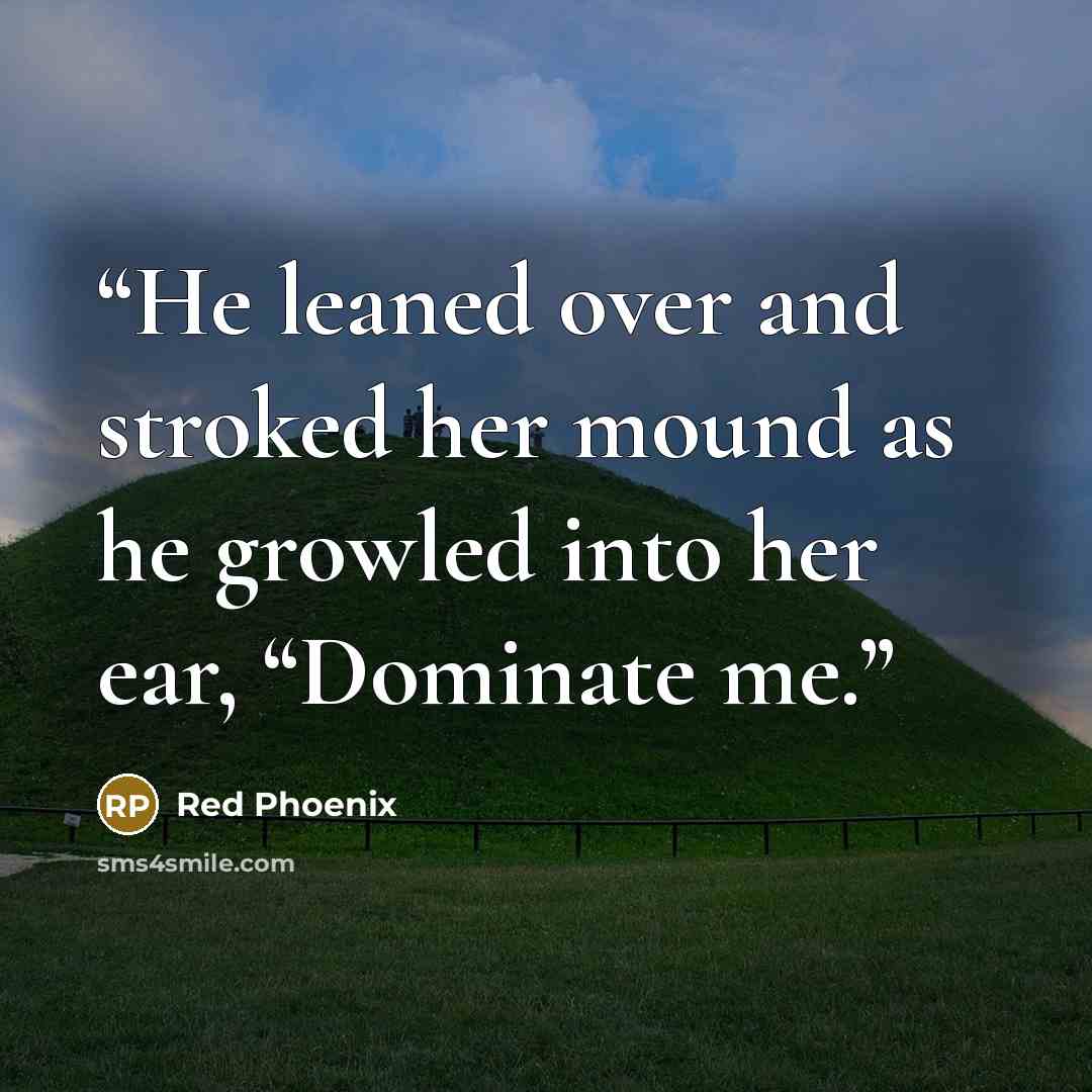 “He leaned over and stroked her mound as he growled into her ear, “Dominate me.” quote by Red Phoenix