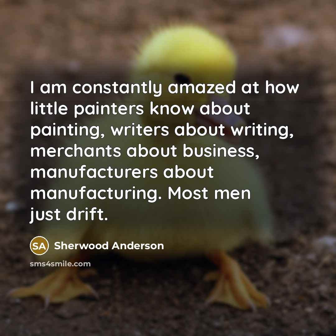 “I am constantly amazed at how little painters know about…” quote by Sherwood Anderson