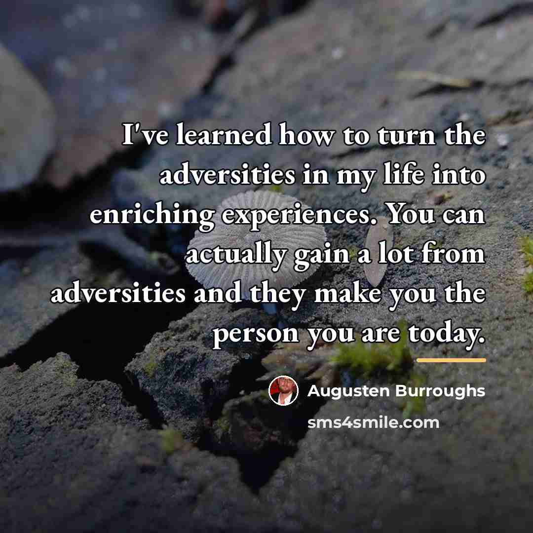 “I've learned how to turn the adversities in my life…” quote by Augusten Burroughs